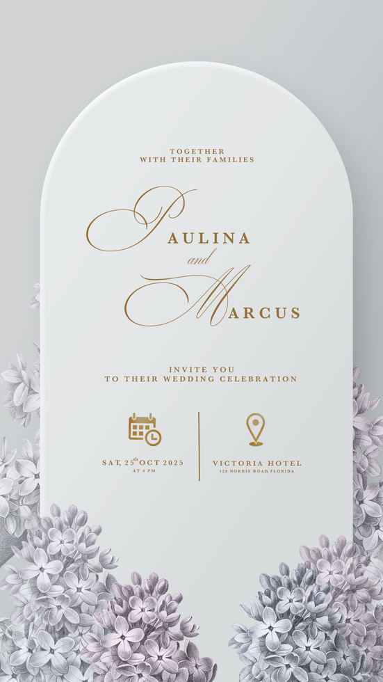 Digital Wedding Invitation Template with Geometric Shape psd