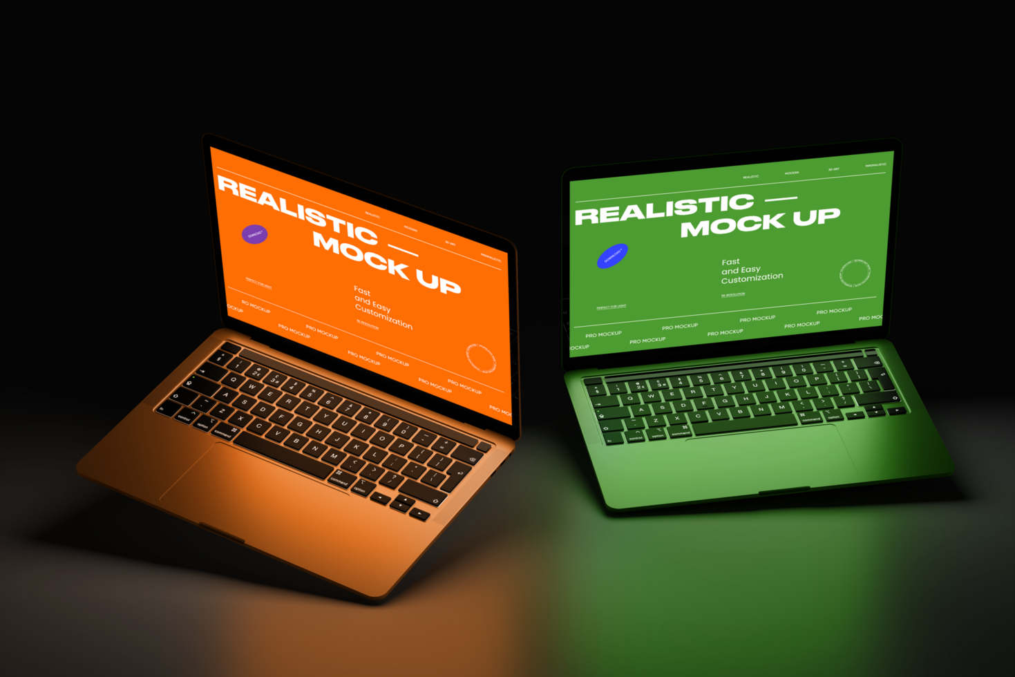 Laptop mockup and keyboard design on the light with minimalist background psd