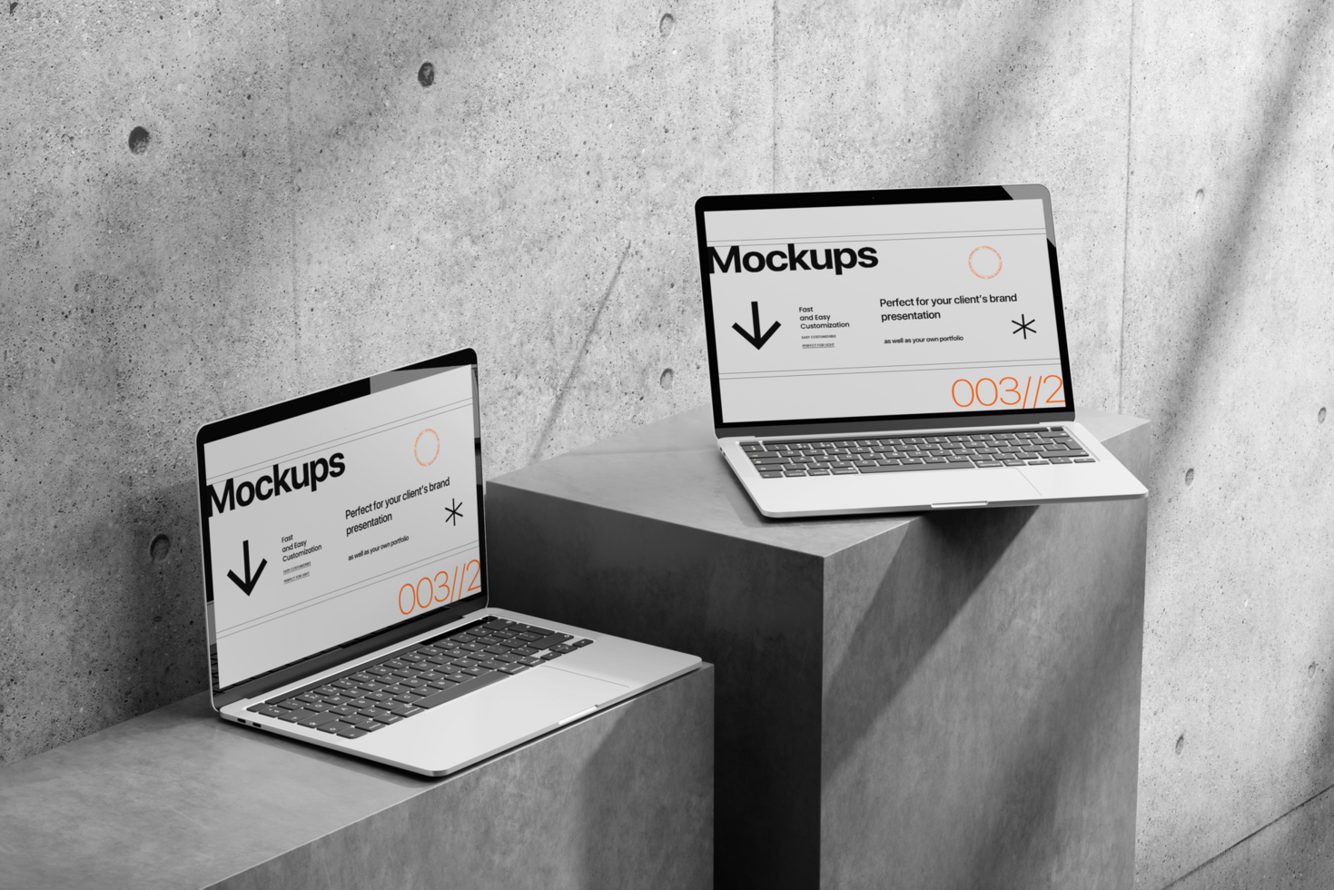 Laptop mockup with realistic shadow and minimalist background psd