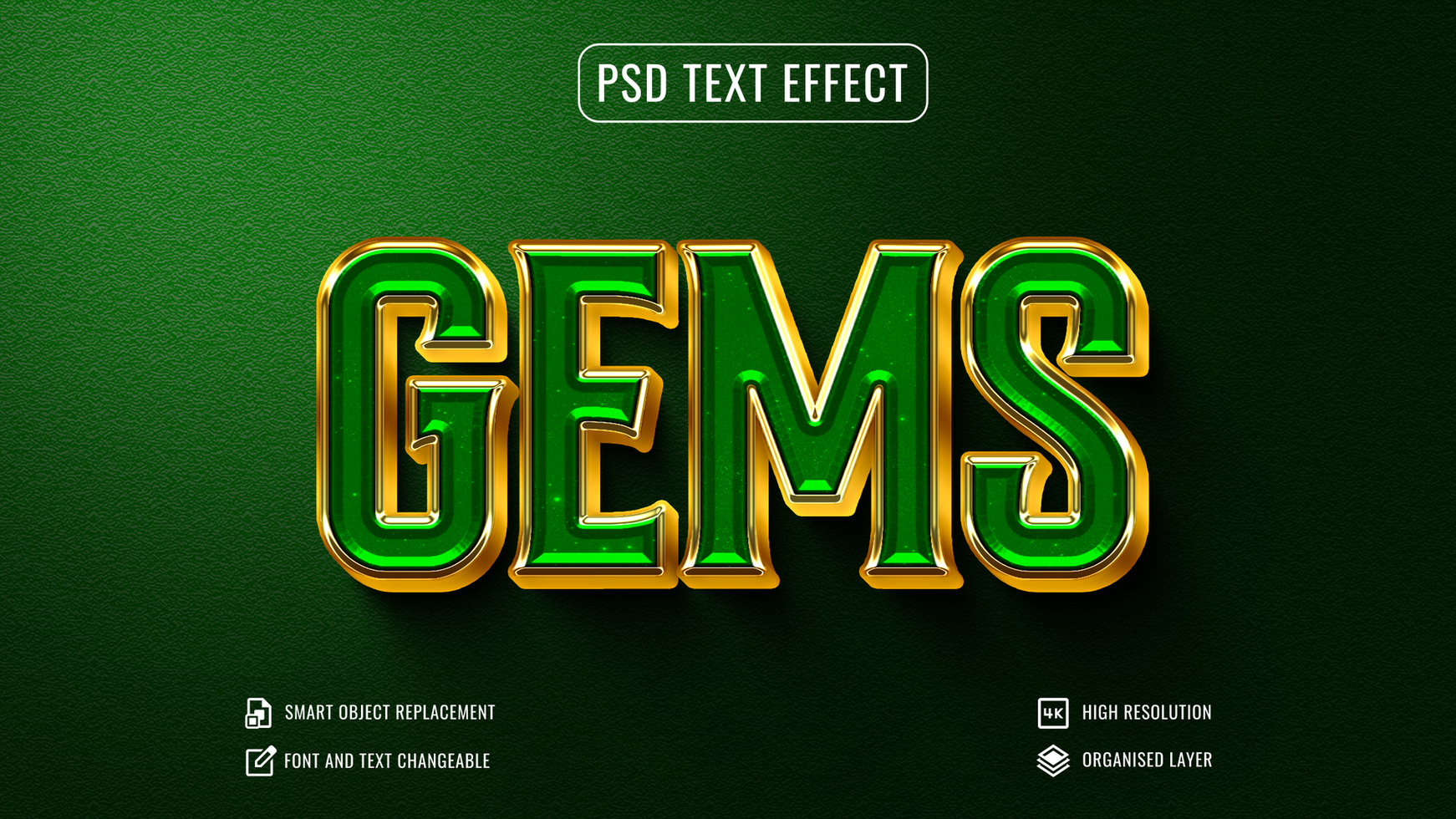 glossy 3d gems text effect psd
