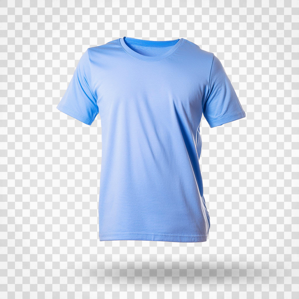 Sky blue t shirt on isolated transparent background psd