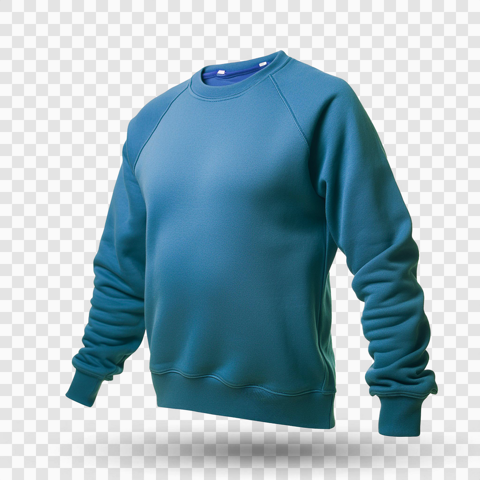 Blue sweatshirt on isolated transparent background psd