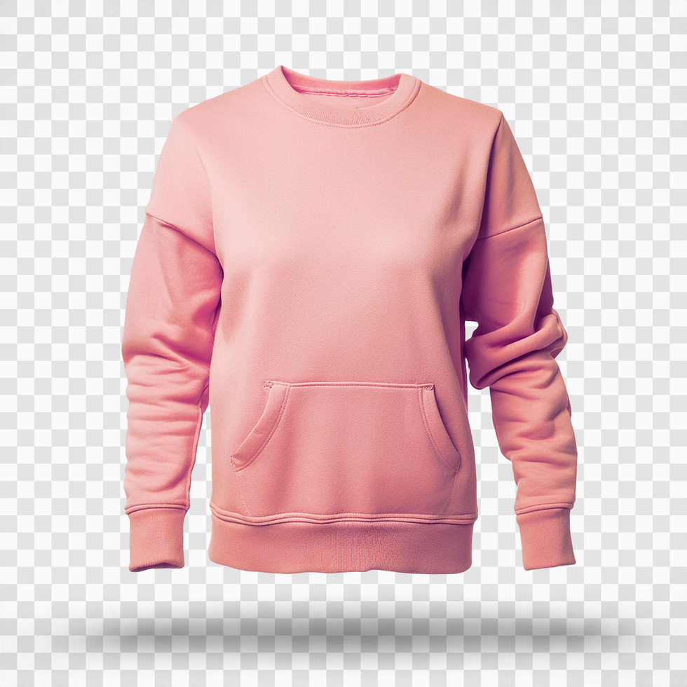 Pink sweatshirt on isolated transparent background psd