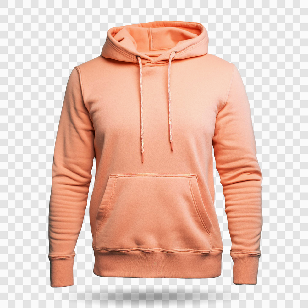 Lite peach hoodie on isolated transparent background psd