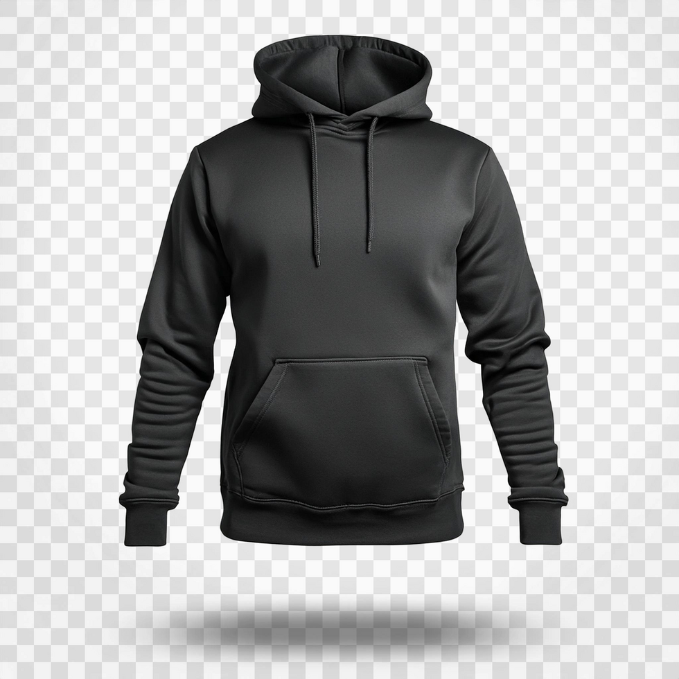 Black hoodie with rope on isolated transparent background psd