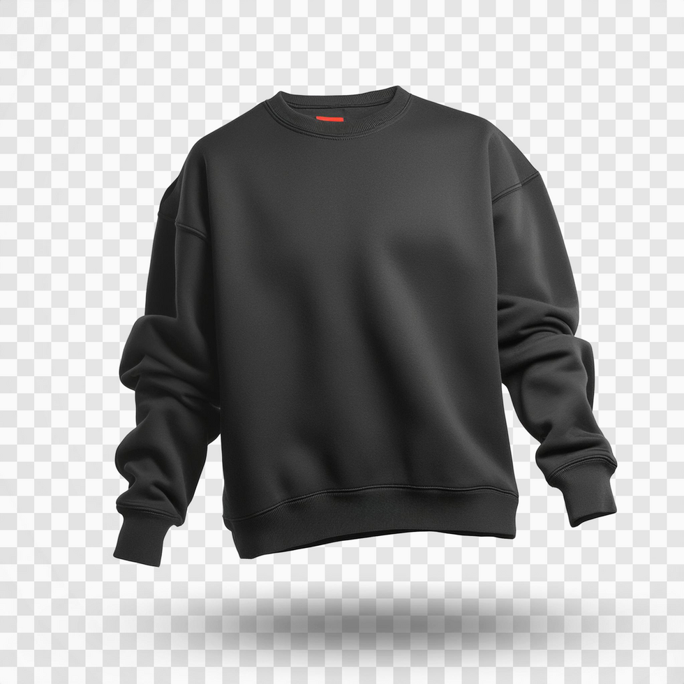 Darh grey sweatshirt on isolated transparent background psd