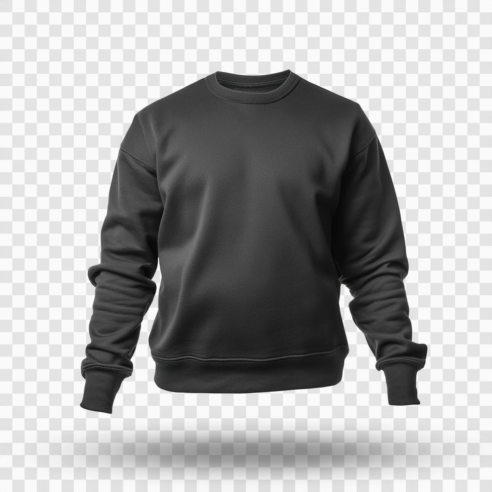 Grey black sweatshirt on isolated transparent background psd