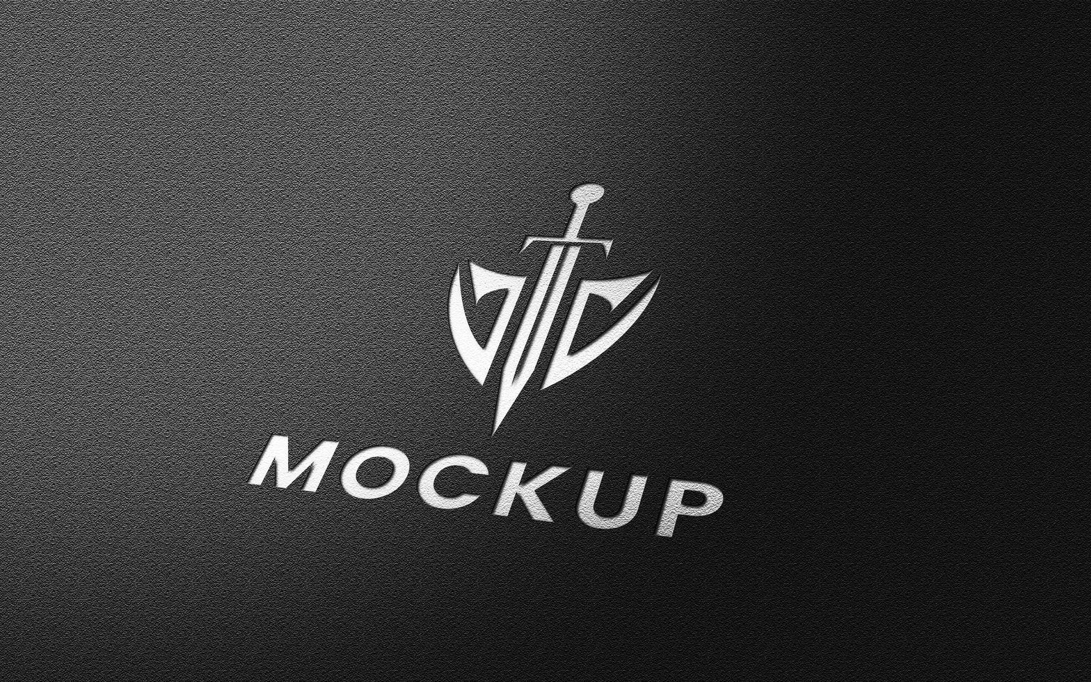 debossed mockup on paper psd