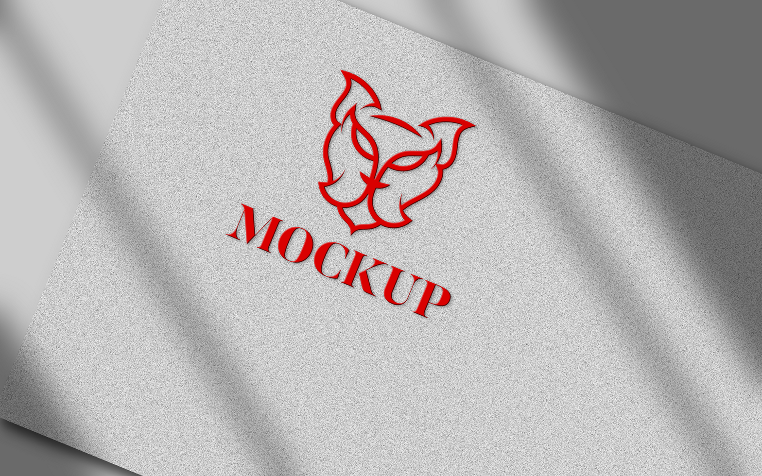 embossed logo mockup on paper card psd