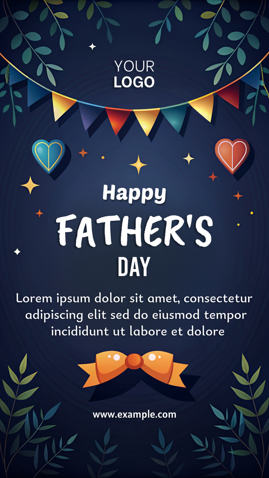 A poster for Father's Day with a blue background psd