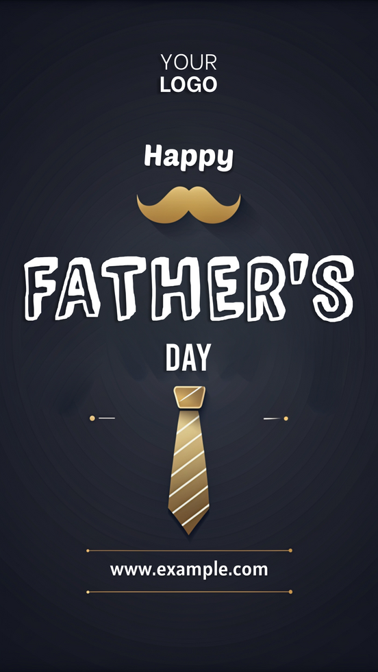 A poster for Father's Day featuring a man with a mustache and a tie psd