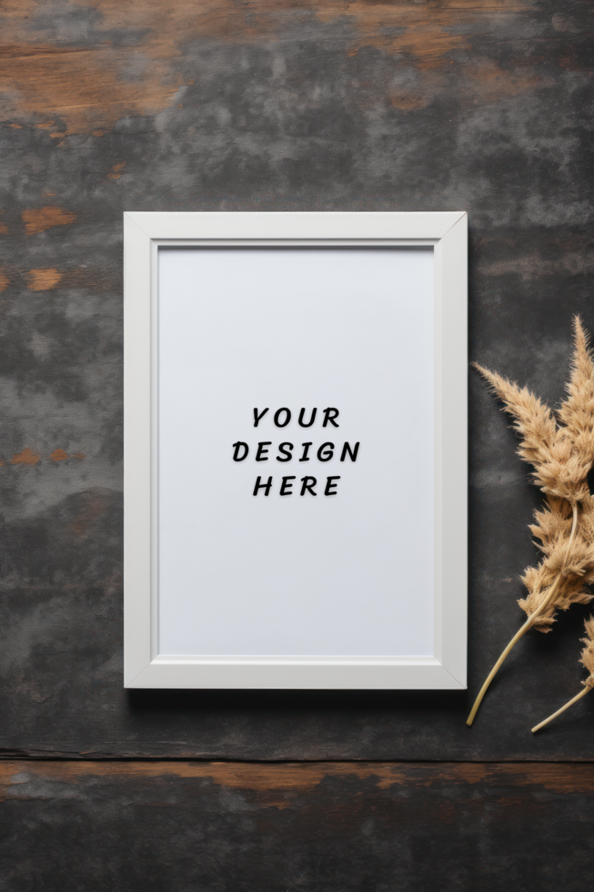 Photo frame mockup on dark background psd