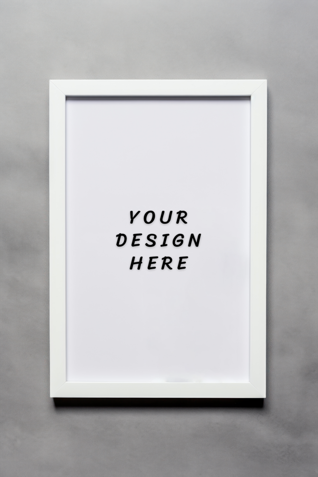 Photo frame mockup on grey background psd