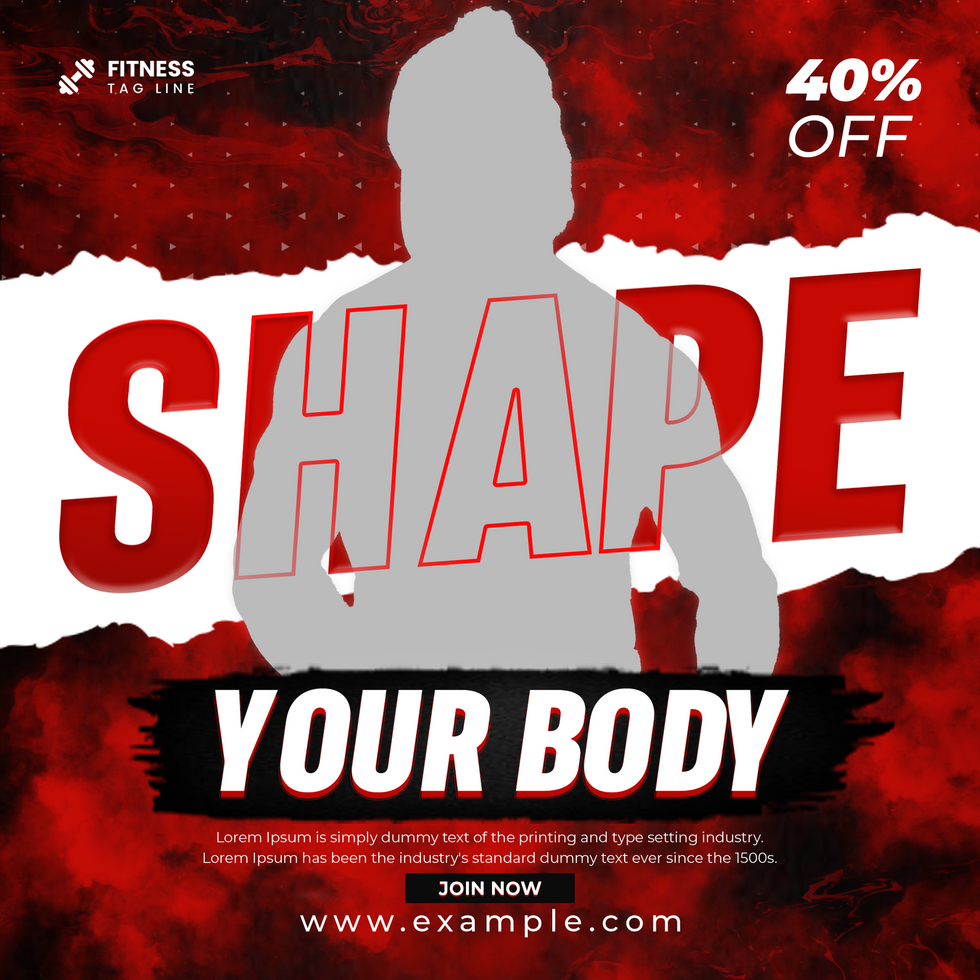Fitness gym flyer social media post and web banner template psd