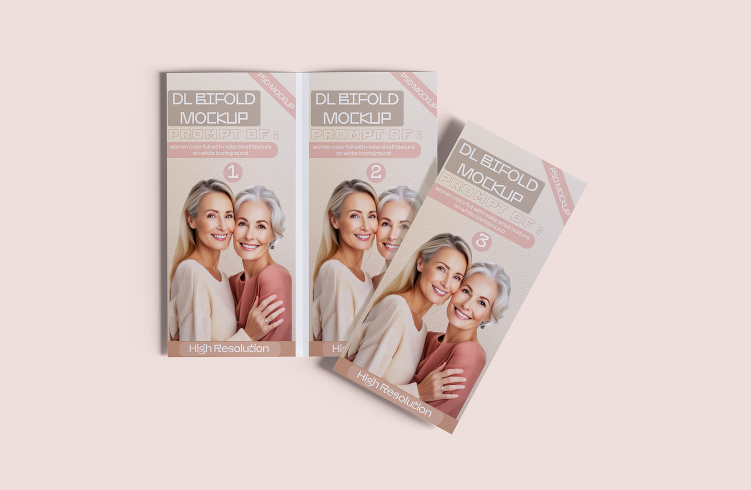 DL Bifold mockup editable psd