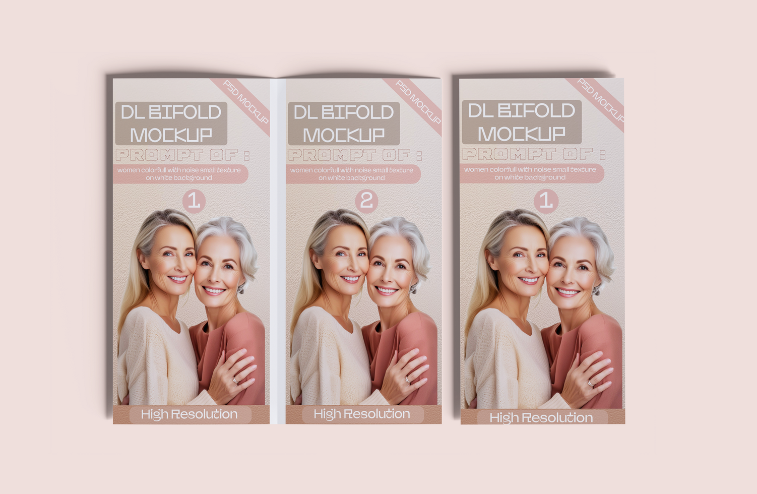 DL Bifold mockup editable psd