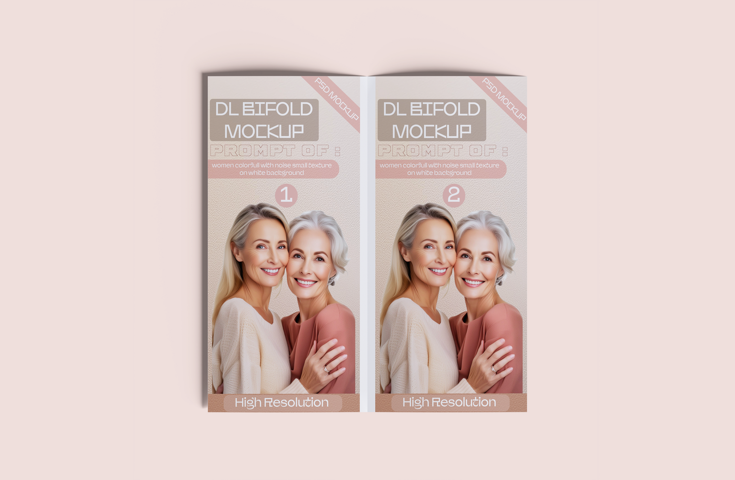 DL Bifold mockup editable psd
