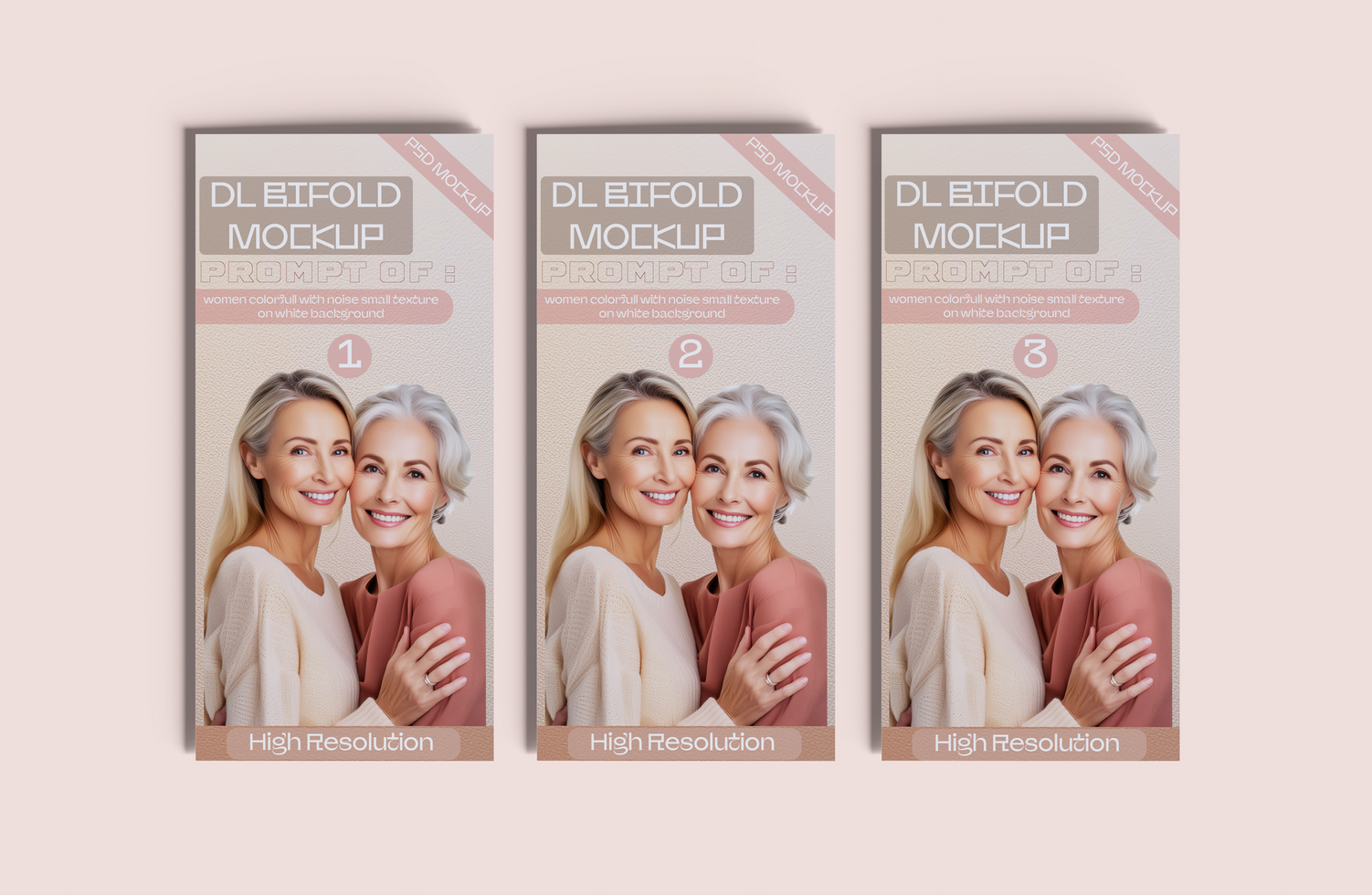 DL Bifold mockup editable psd
