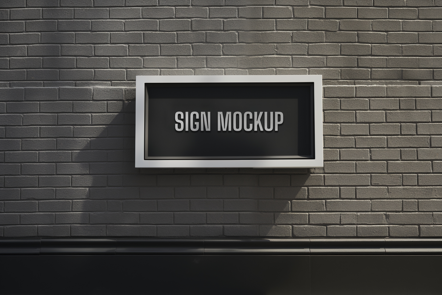 Blank rectangle shop sign mockup psd