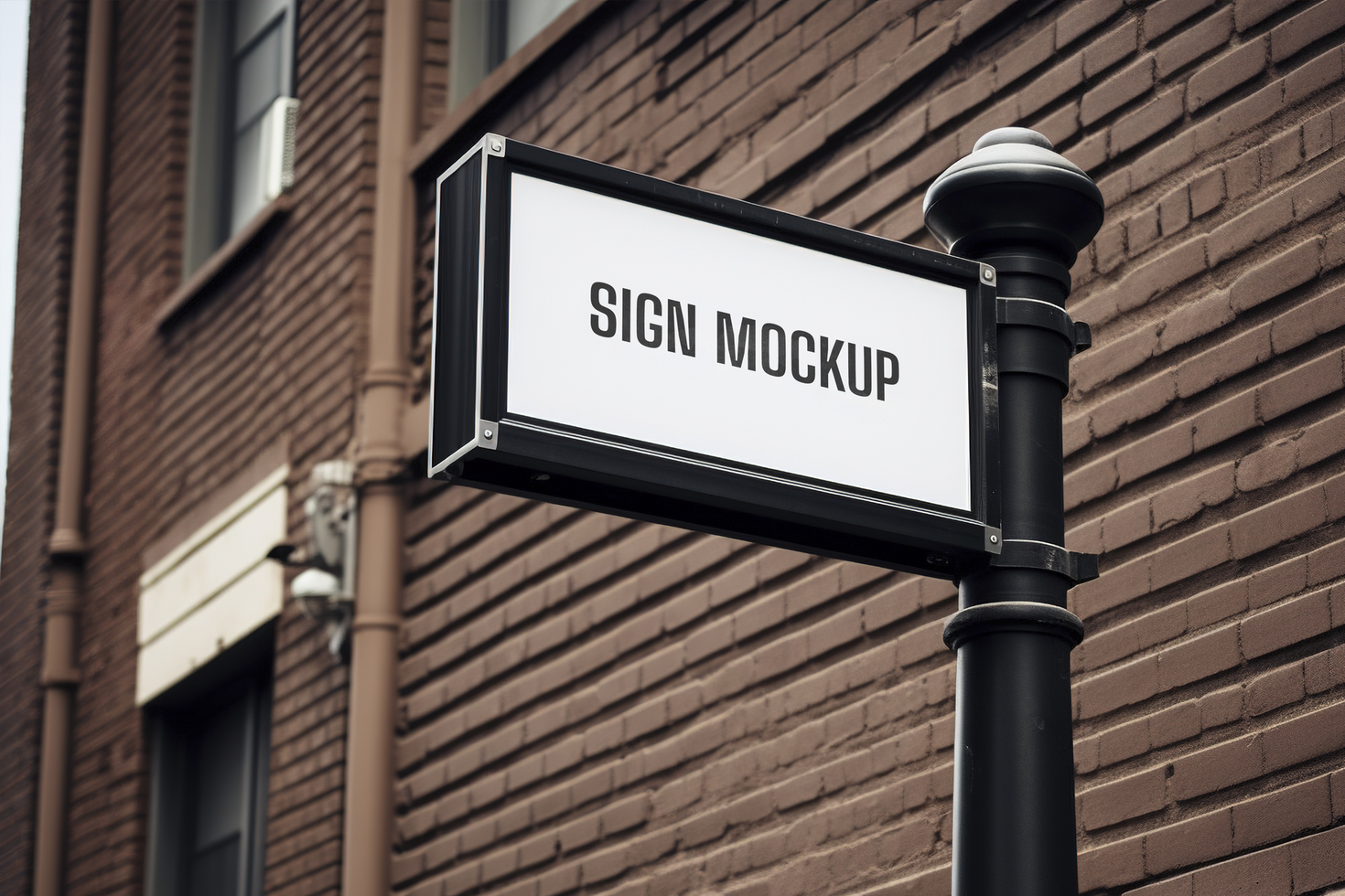 Blank rectangle shop sign mockup psd