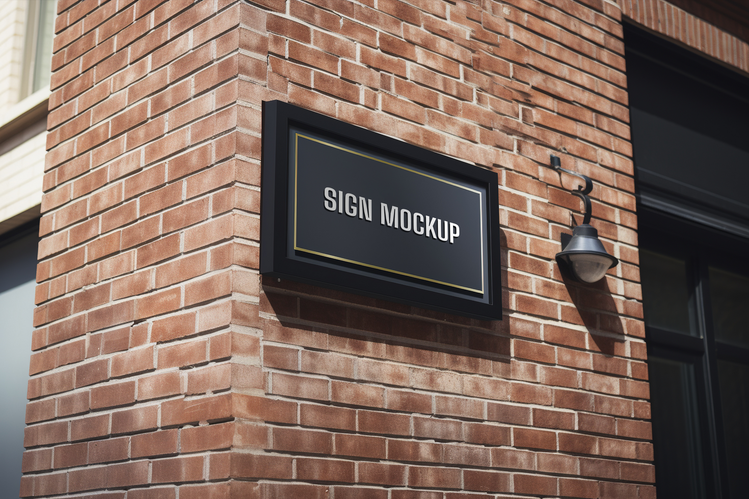 Blank rectangle shop sign mockup psd