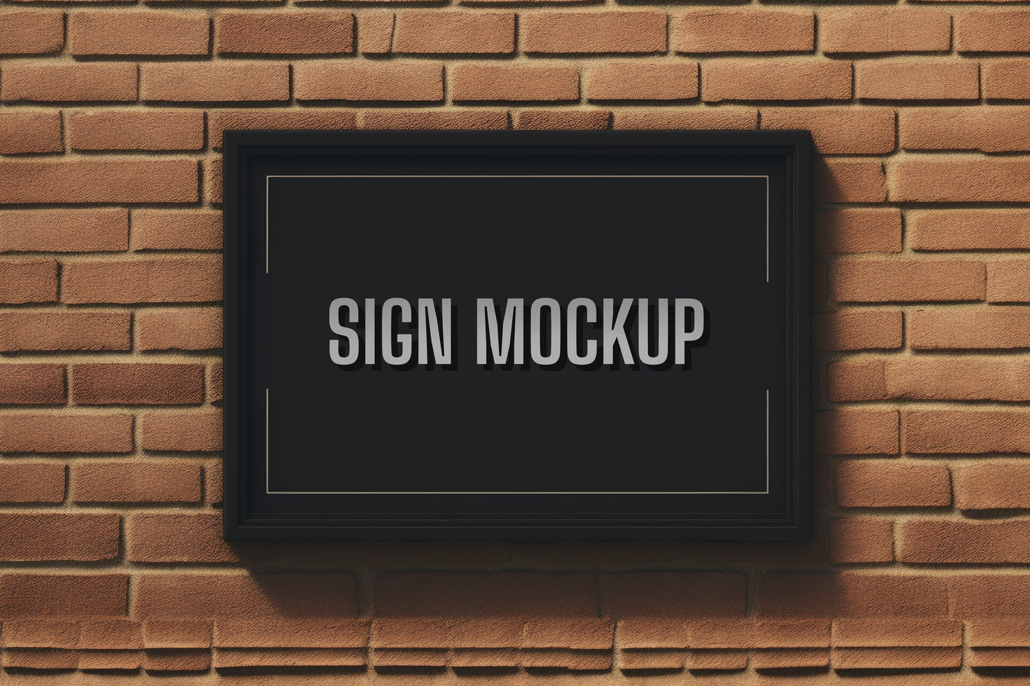 Blank rectangle shop sign mockup psd