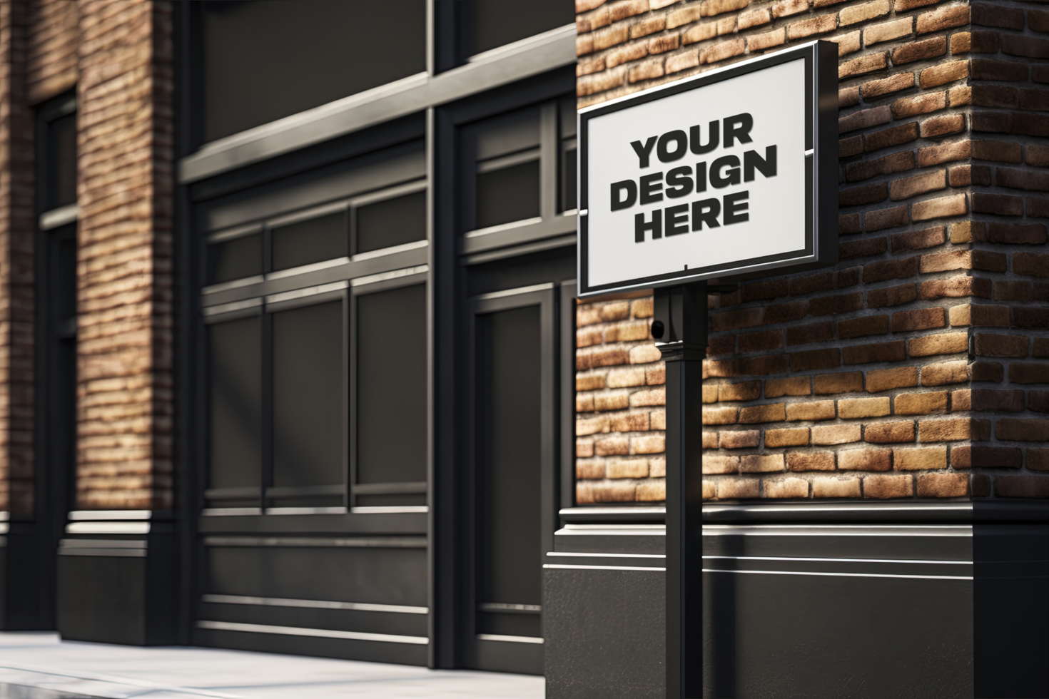 Blank rectangle shop sign mockup psd
