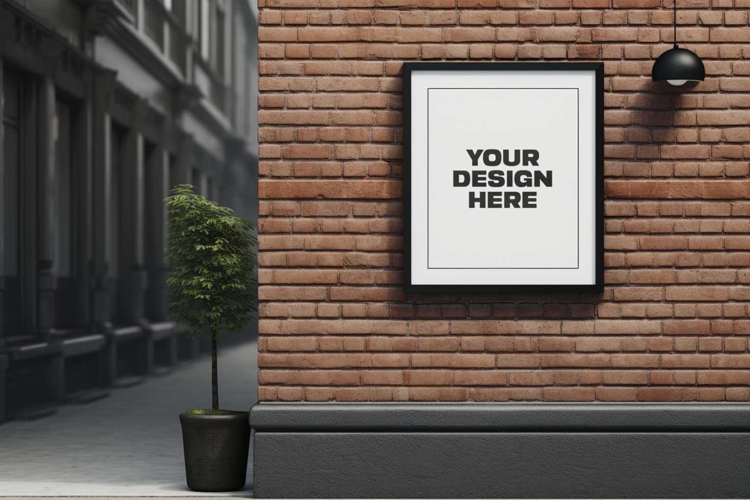 Blank rectangle shop sign mockup psd
