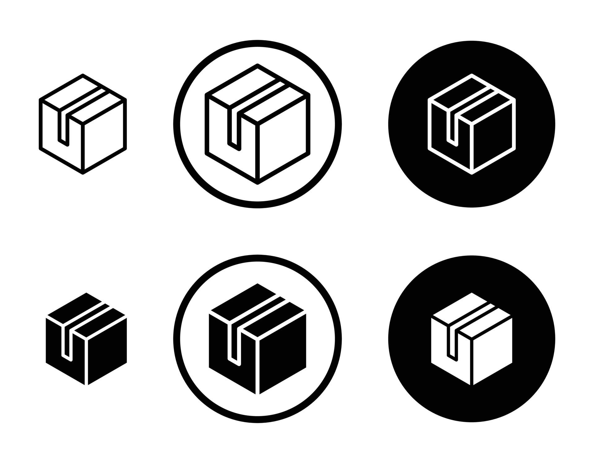 Box icon set. 45986541 Vector Art at Vecteezy