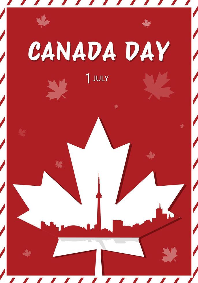 country day card with maple leaves. Canada day card. Background with Canadian maple leaves. Canadian flag. vector