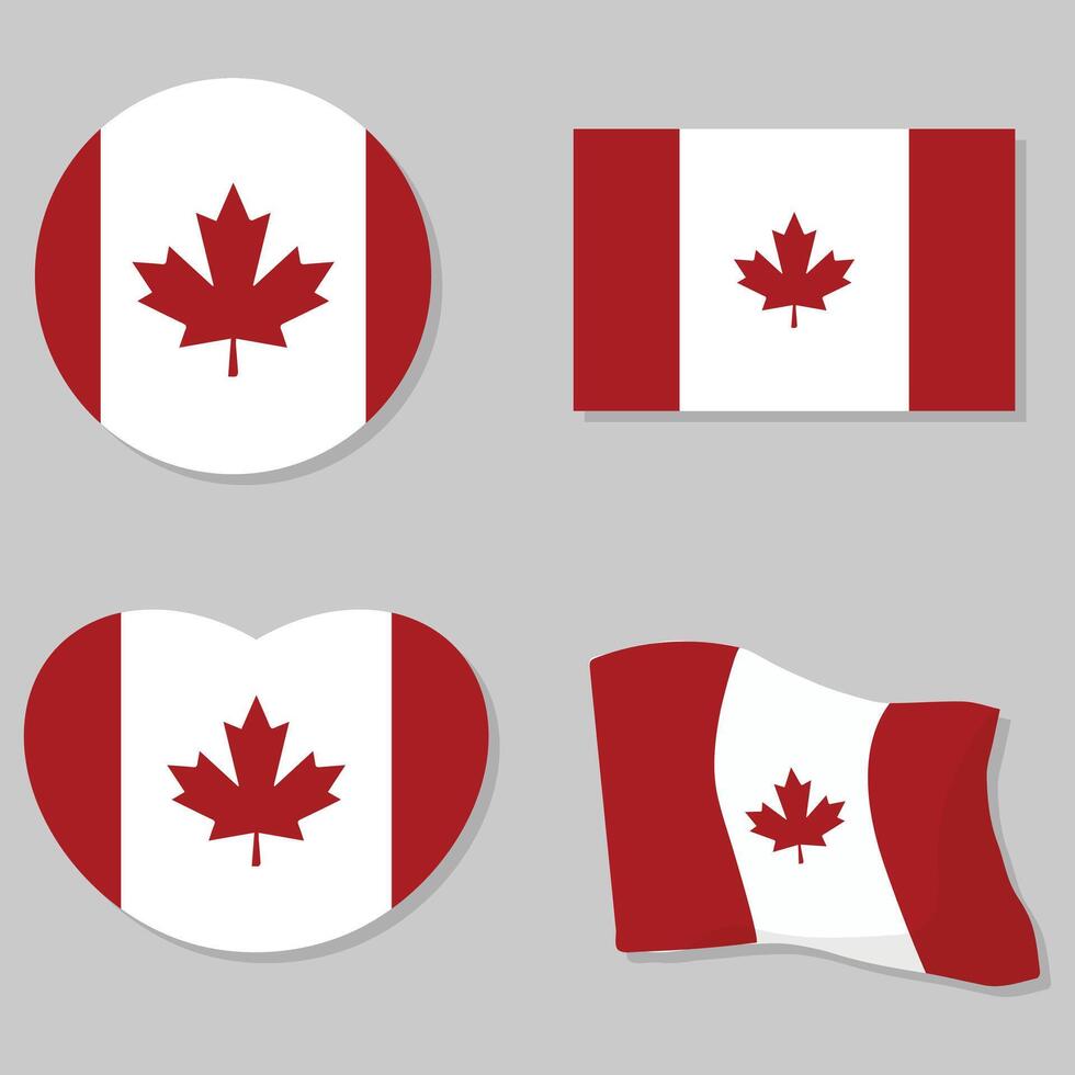 country day card with maple leaves. Canada day card. Background with Canadian maple leaves. Canadian flag. vector