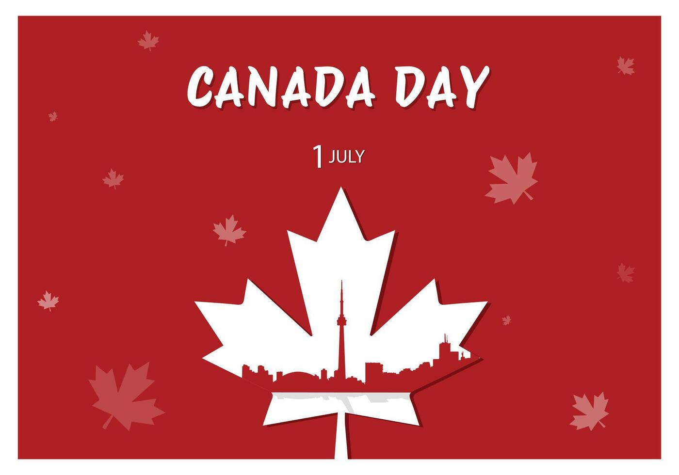 country day card with maple leaves. Canada day card. Background with Canadian maple leaves. Canadian flag. vector