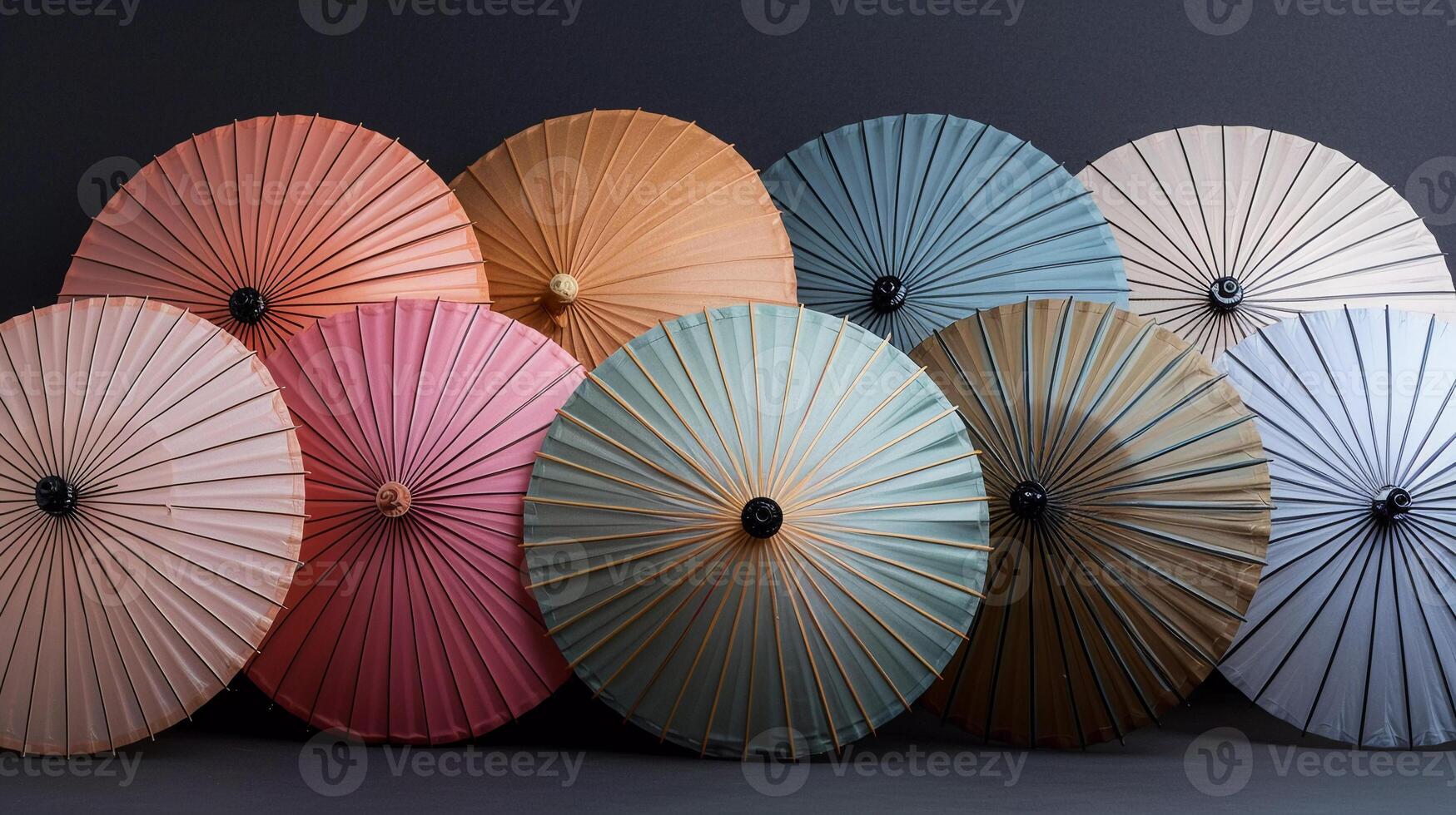 Assortment of Traditional Japanese Umbrellas photo