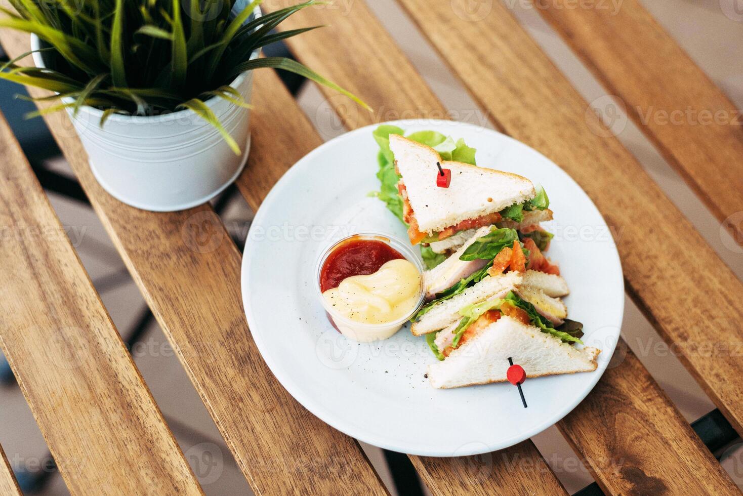 Sandwich on the table photo