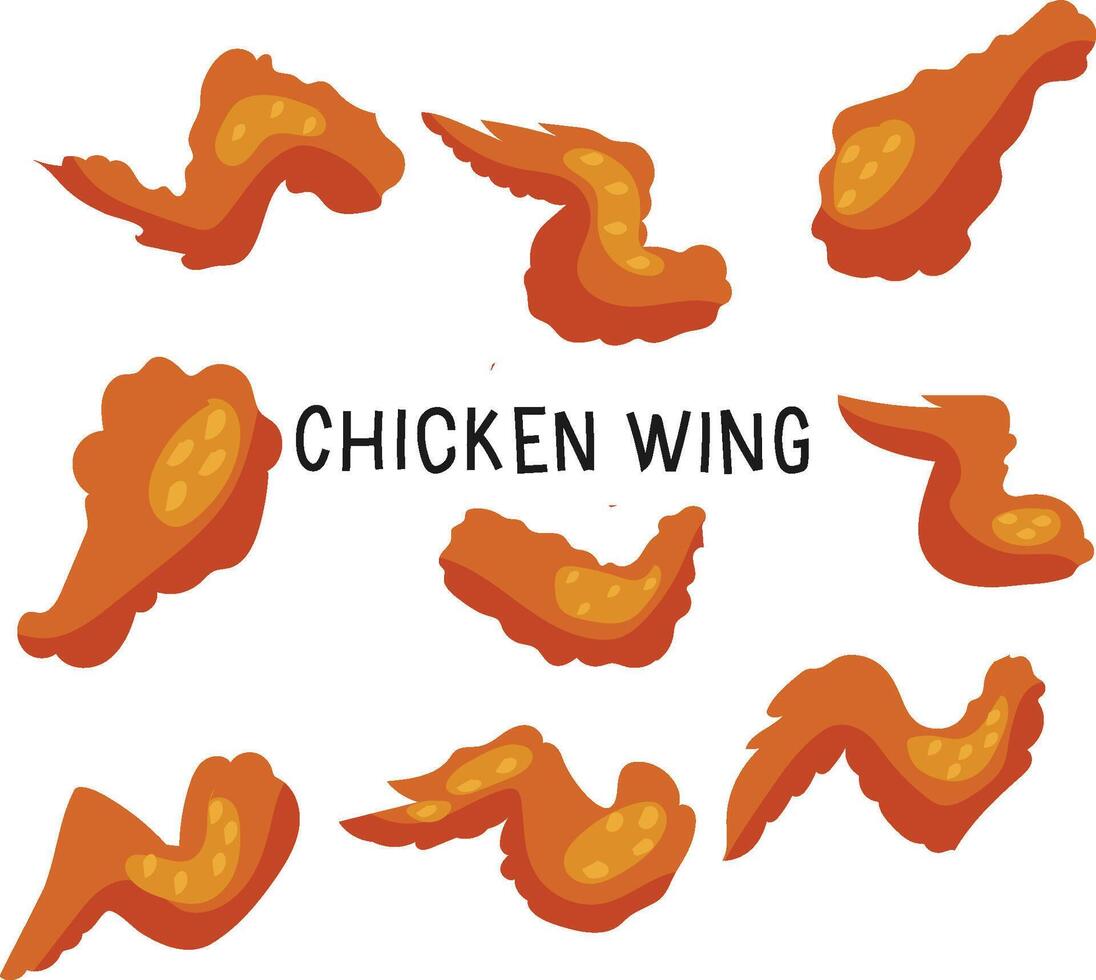 chicken wing set vector