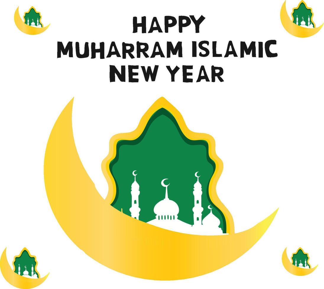 background happy muharram islamic new year vector