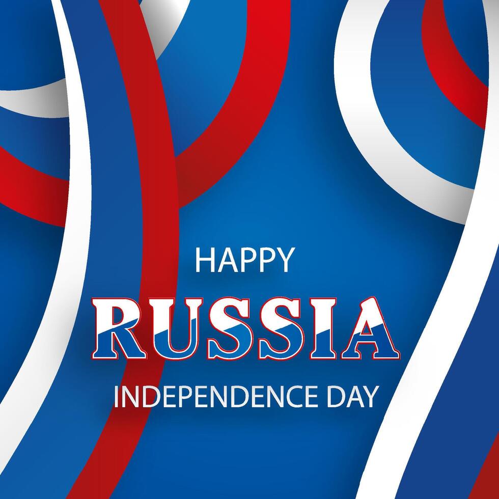 Happy Independence day of Russia card vector