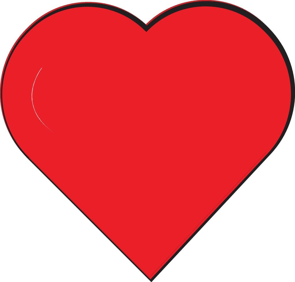Heart Symbol of Love and Valentine Day Flat Red Icon Isolated on White Background vector
