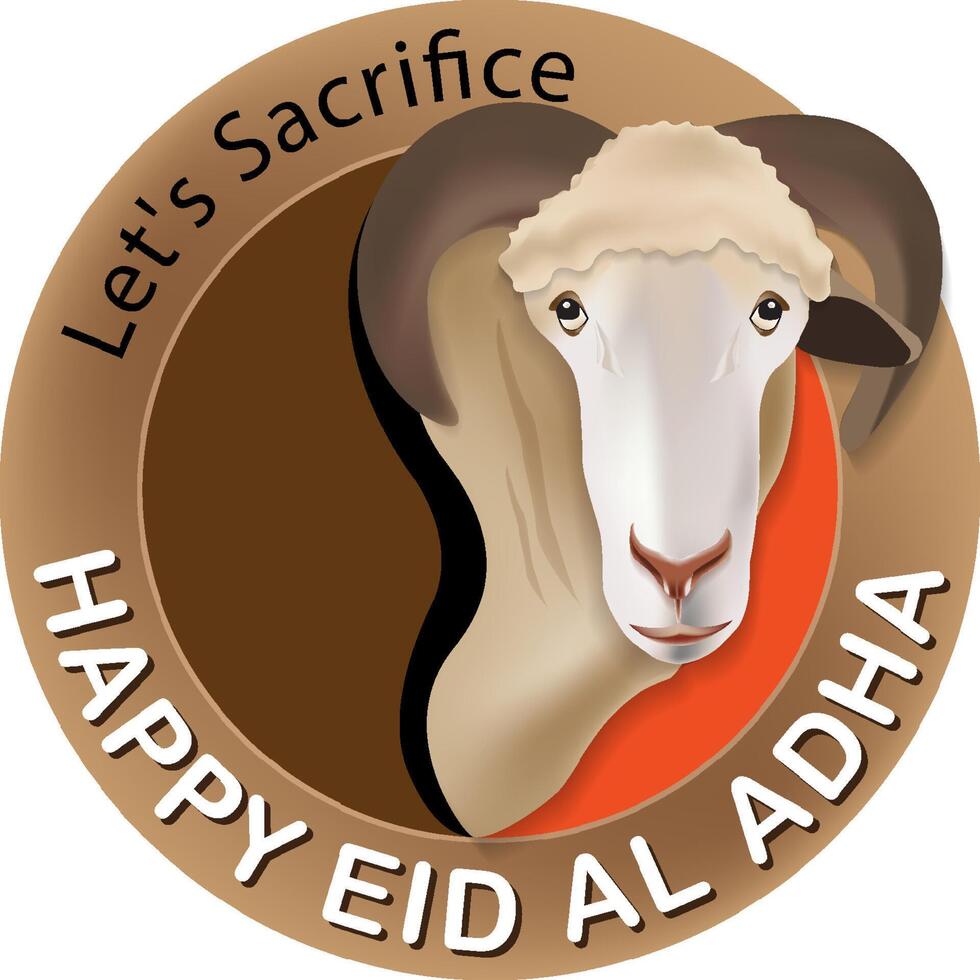 Eid Greeting with sheep icon vector