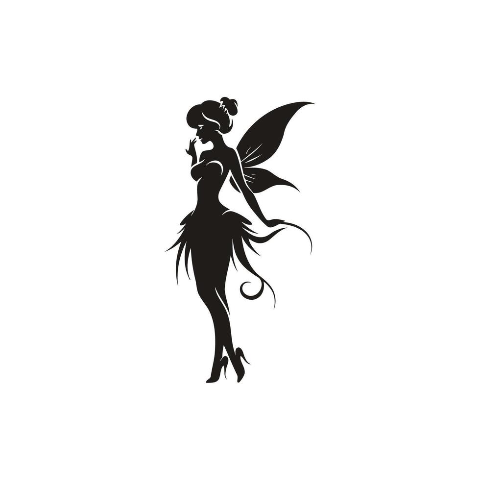Elegant Fairy Silhouette vector