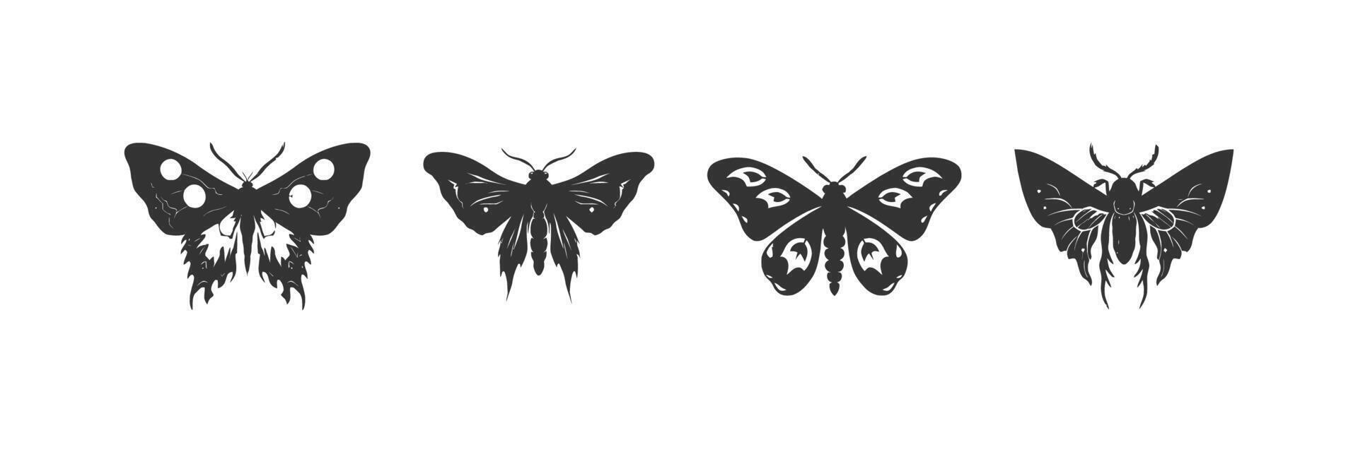 Butterfly icon set. illustration design. vector