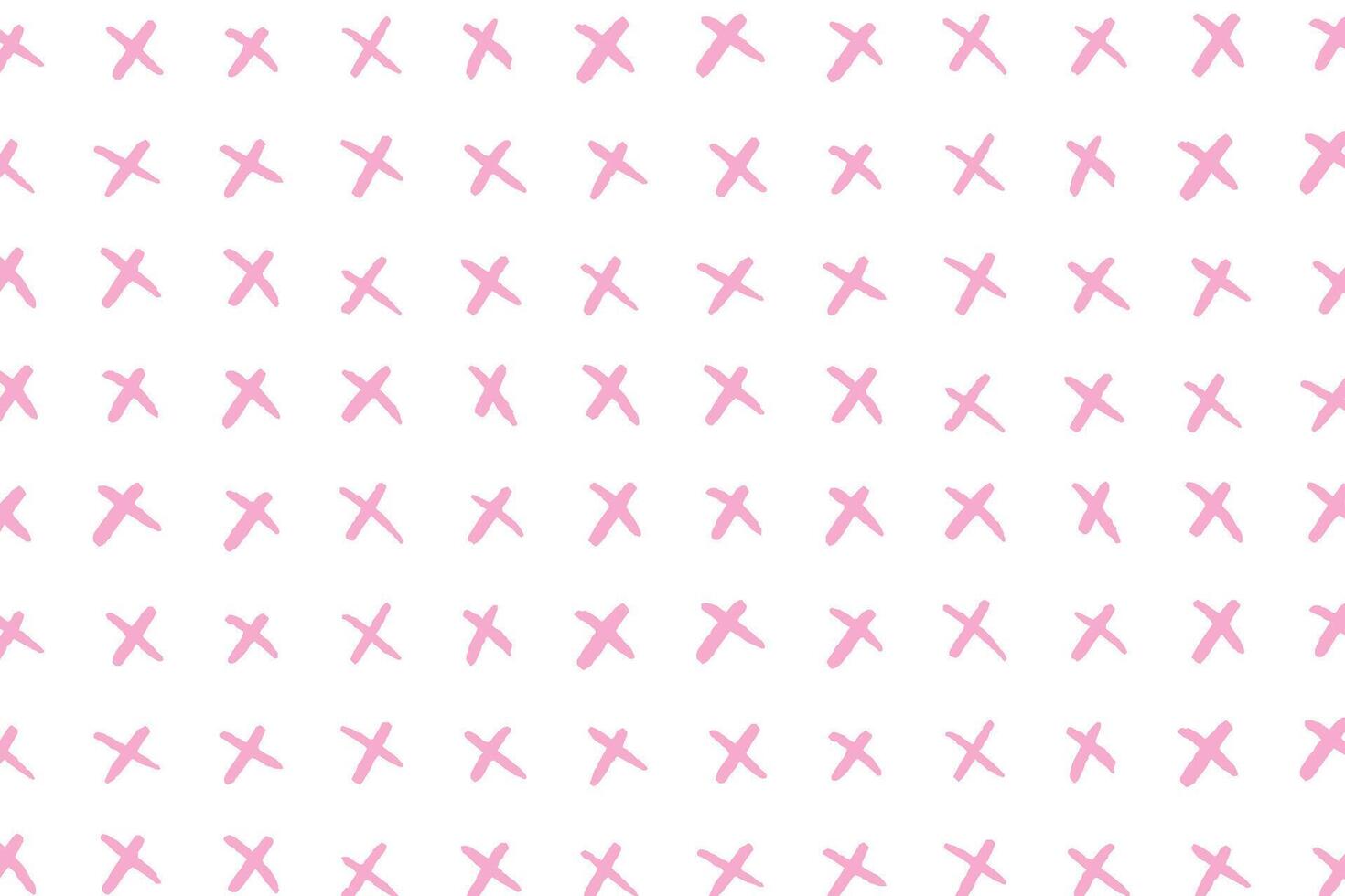 Seamless background pattern with geometric shapes pink cross. The template is evenly filled with black plus symbols. illustration on a white background vector