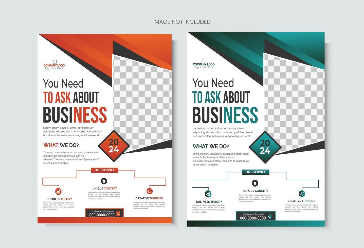 Set of Annual report or business flyer template design vector