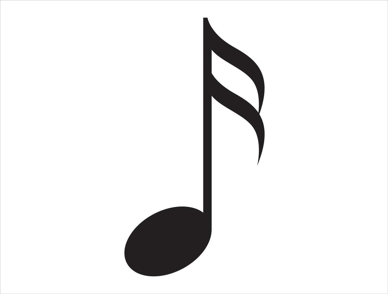 Musical note silhouette on white background vector
