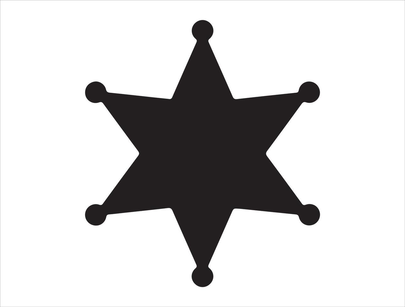 Sheriff star silhouette on white background vector