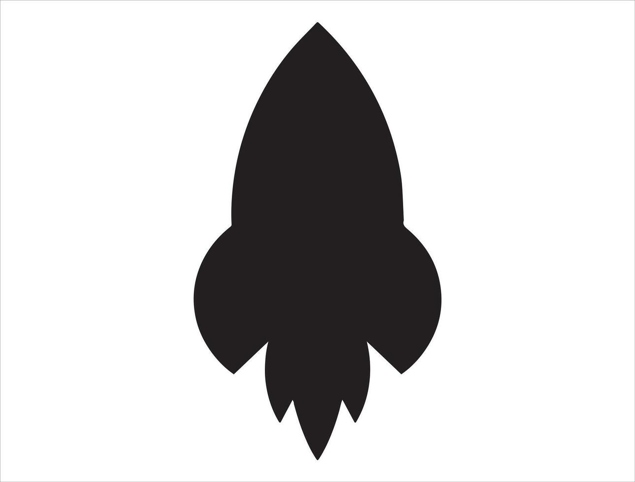 Rocket ship silhouette on white background vector