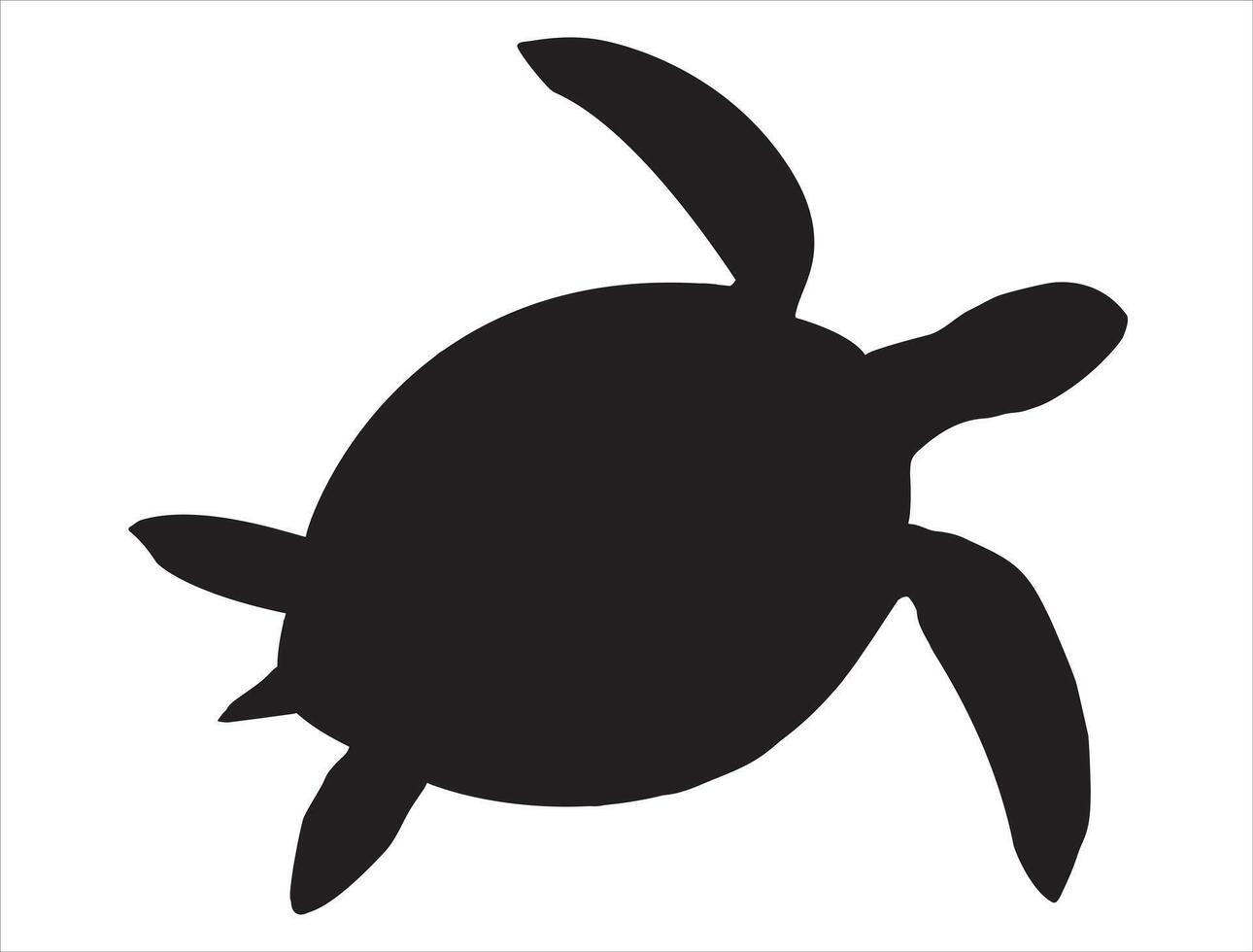 Sea turtle silhouette on white background vector