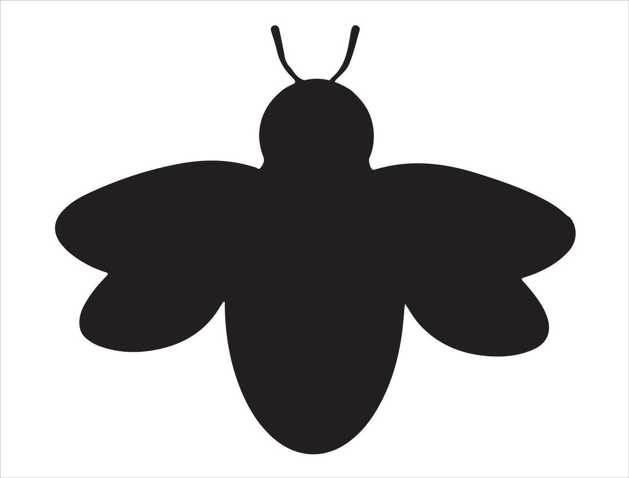 Bee silhouette on white background vector
