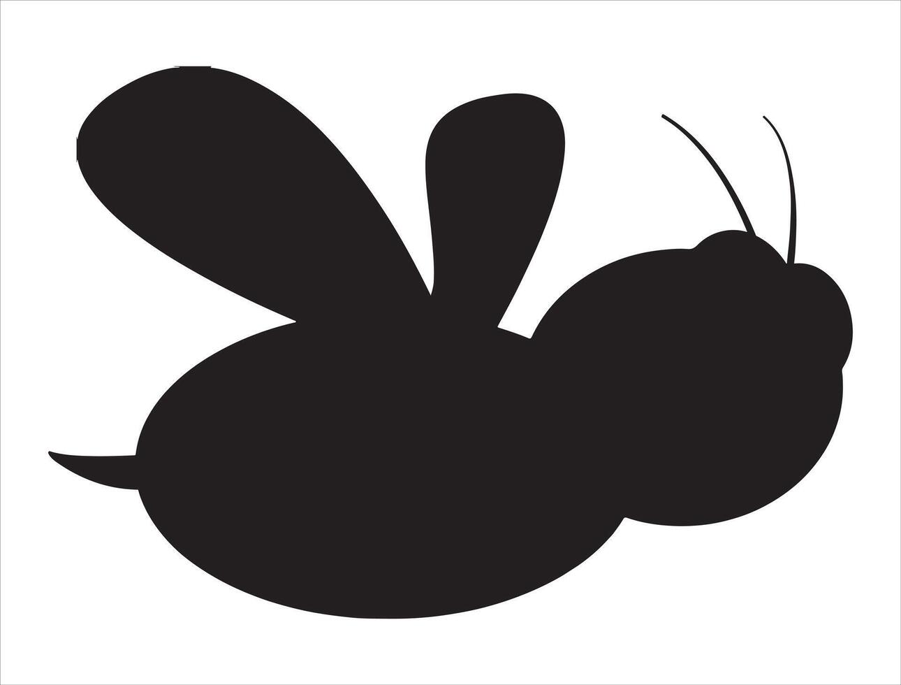 Bee silhouette on white background vector