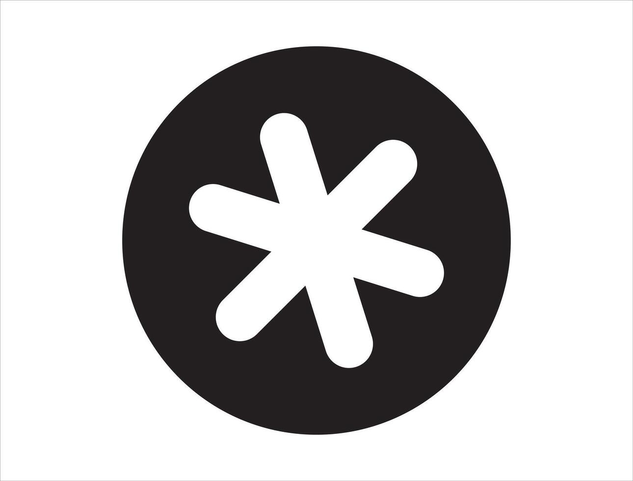 Asterisk sign silhouette vector
